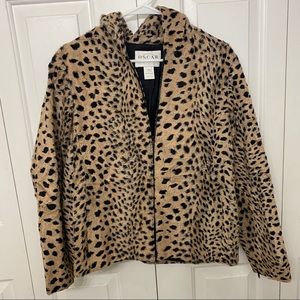 Oscar by Oscar De La Renta | Zip up animal print jacket